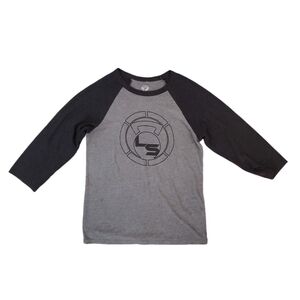 Livesore‎ Women's Gray Black Logo 3/4 Sleeve Baseball T-Shirt Small